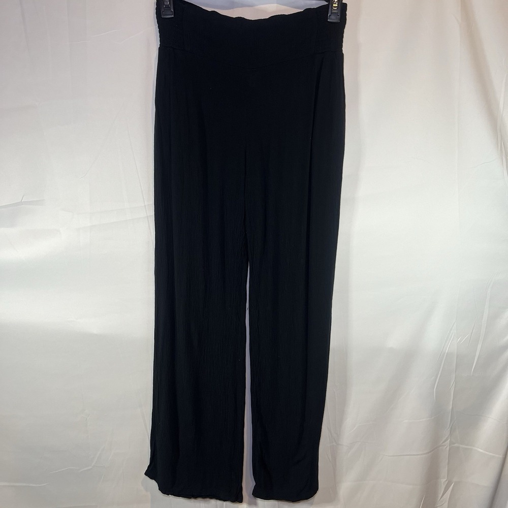 Three Dots Women's Large Pull-On Gauze Pants Elastic Waist Rayon Flowy Mid-Rise
